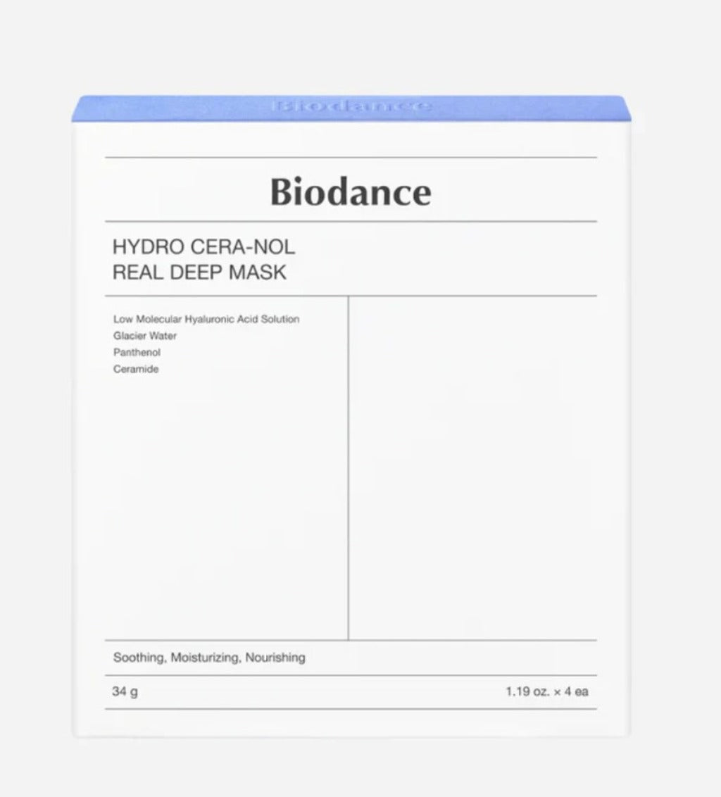 Biodance Hydro Cera-Nol Real Deep Mask Box of 4 - Soothing, Moisturizing, Nourishing