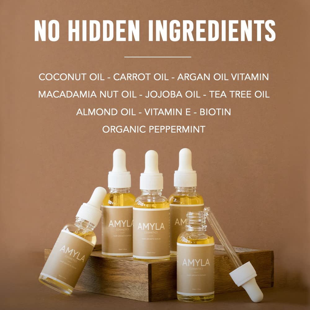 Hair Growth Serum [Pack of 2] Hair growth oil with Biotin - Fortifies hair, nourishes hair roots, reduces hair loss