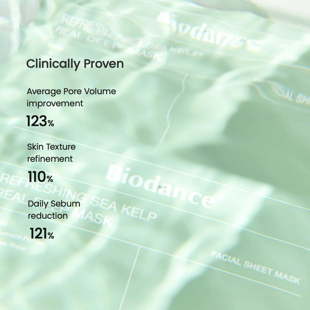 Biodance Refreshing Sea Kelp Real Deep Mask Box of 4 - Calming, Purifying, Refreshing