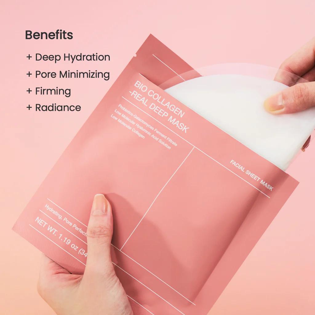 Biodance: Bio Collagen-Real Deep Mask - Hydrating, pore minimizing, firming Box of 4